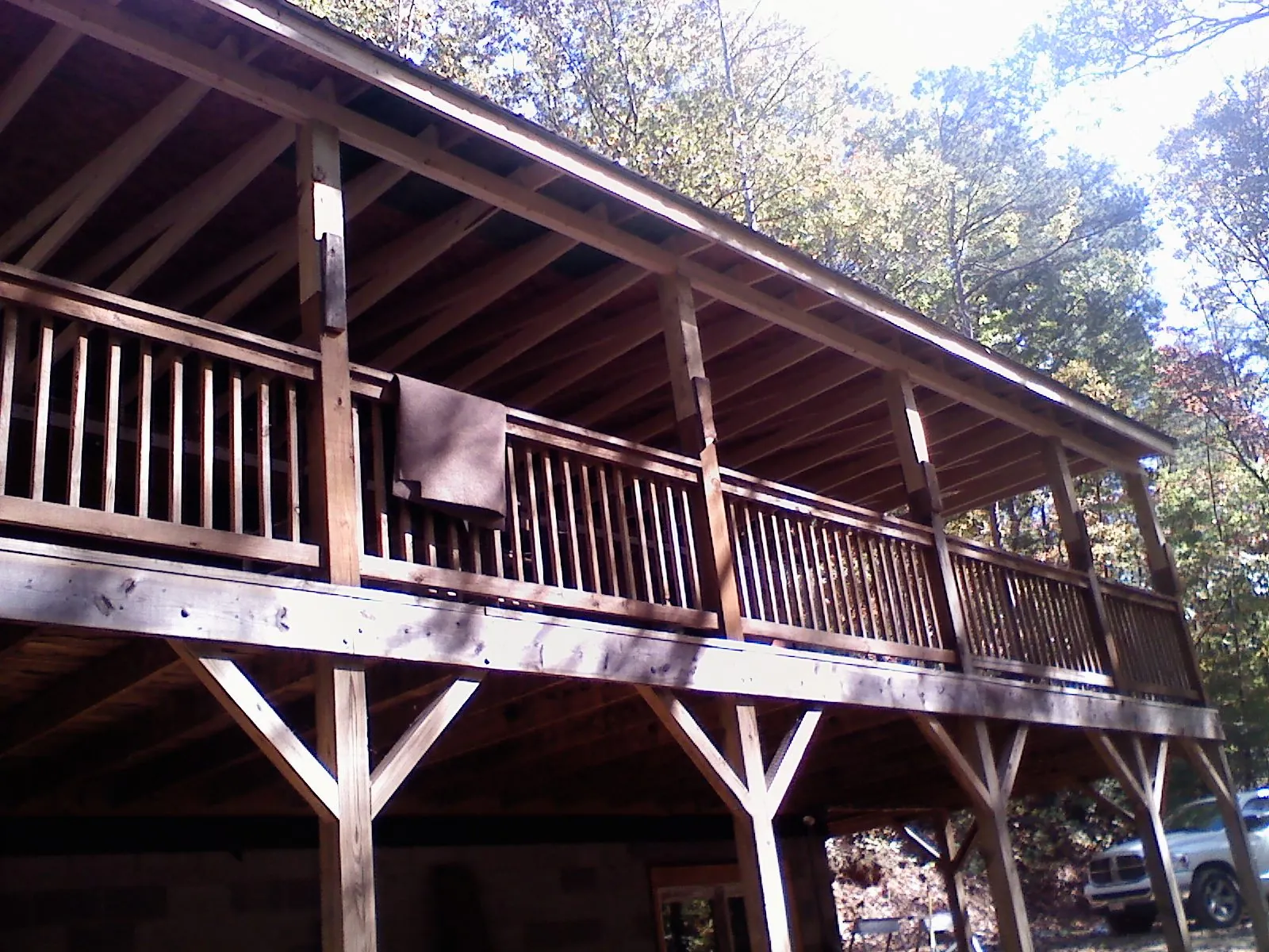 Timber framing under a new elevated porch and deck — Roof Leak Repair in Slovan by Roofing Brothers